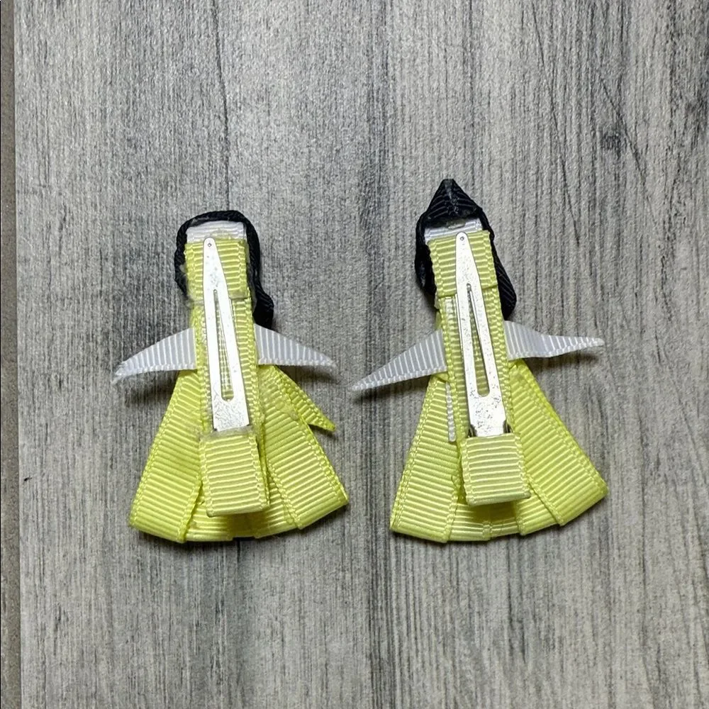 Yellow Ribbon Doll Hair Clips